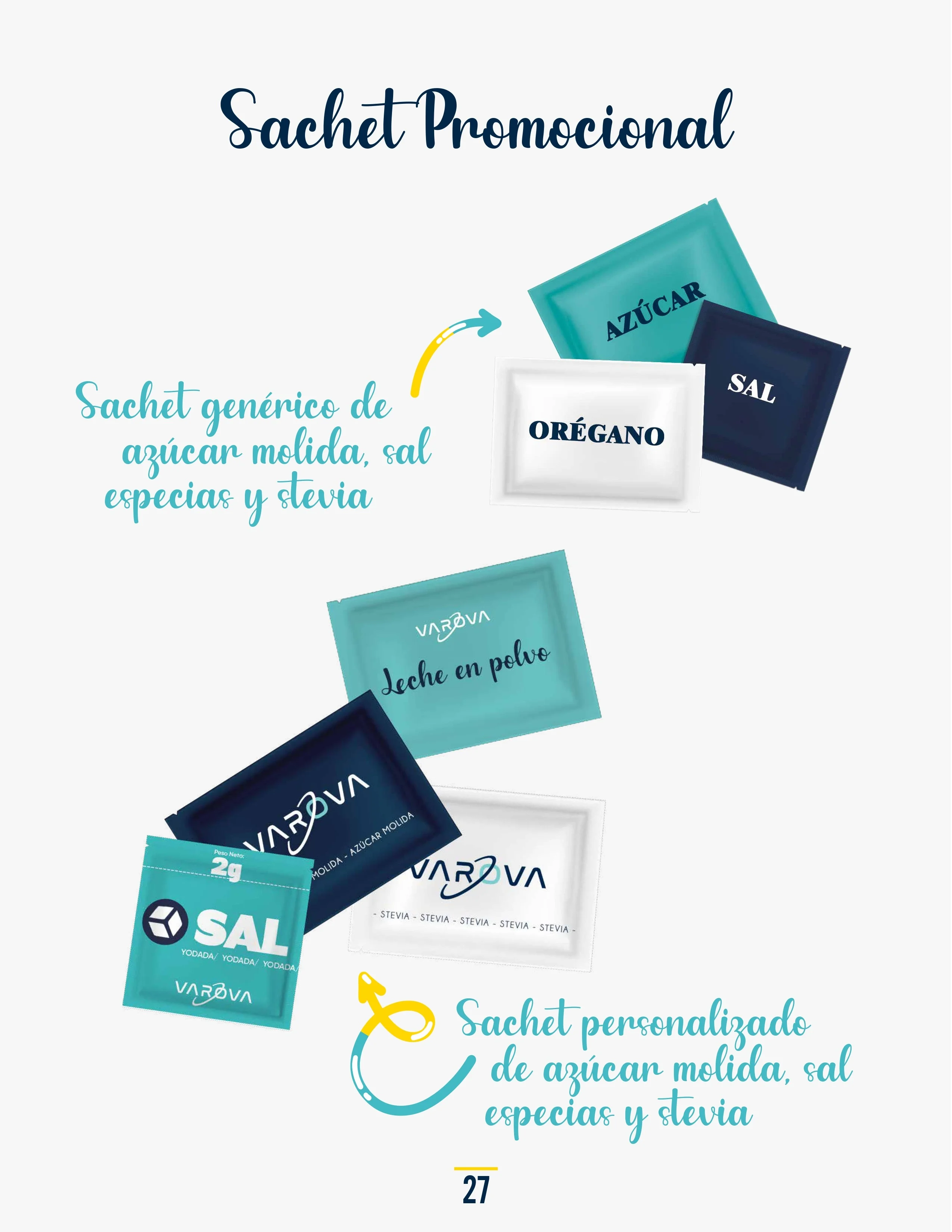 Catálogo de Productos Varova sachet promocional personalizados corporativos